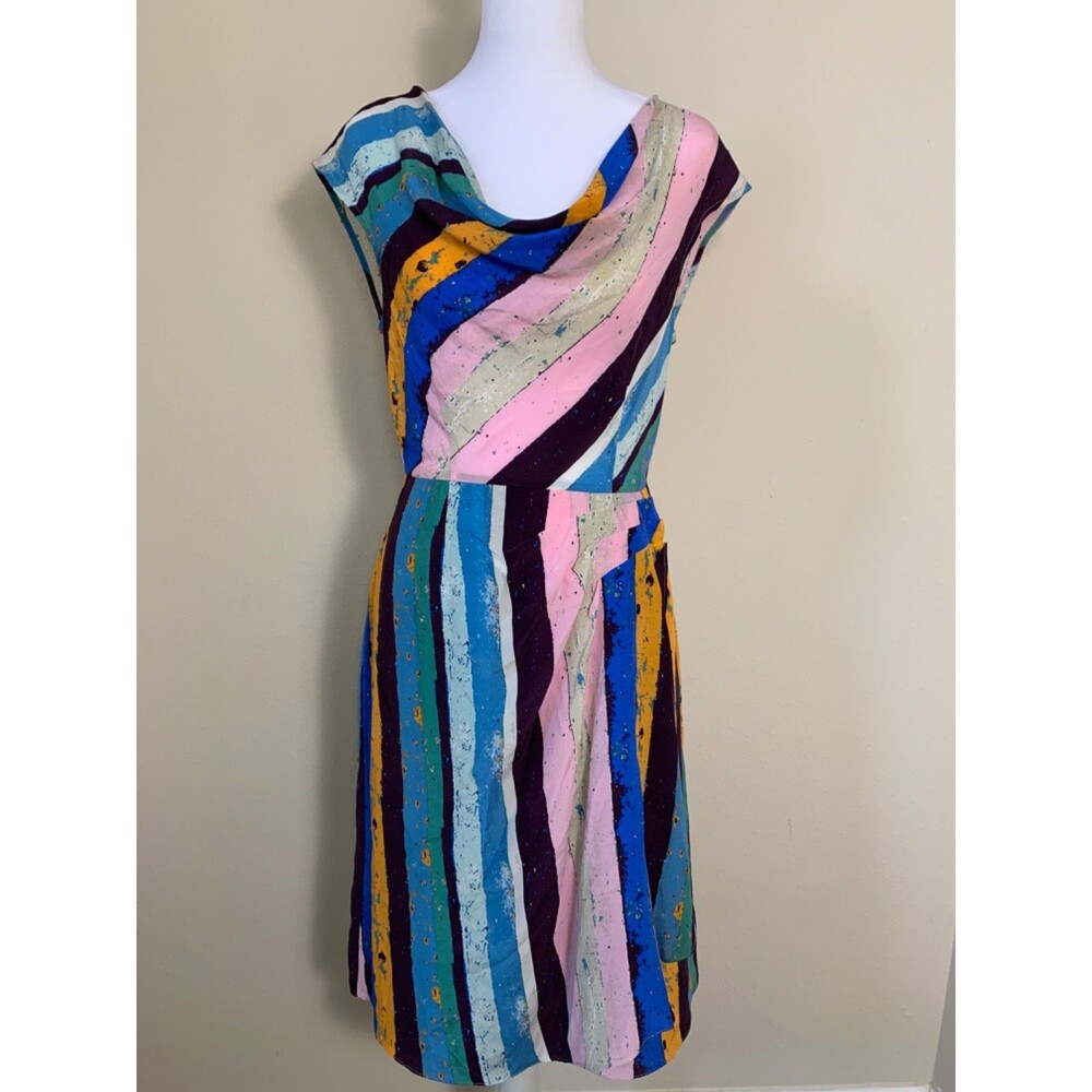 Anthropologie Plenty Tracy Reese Silk Draped Cowl Dress Size 6